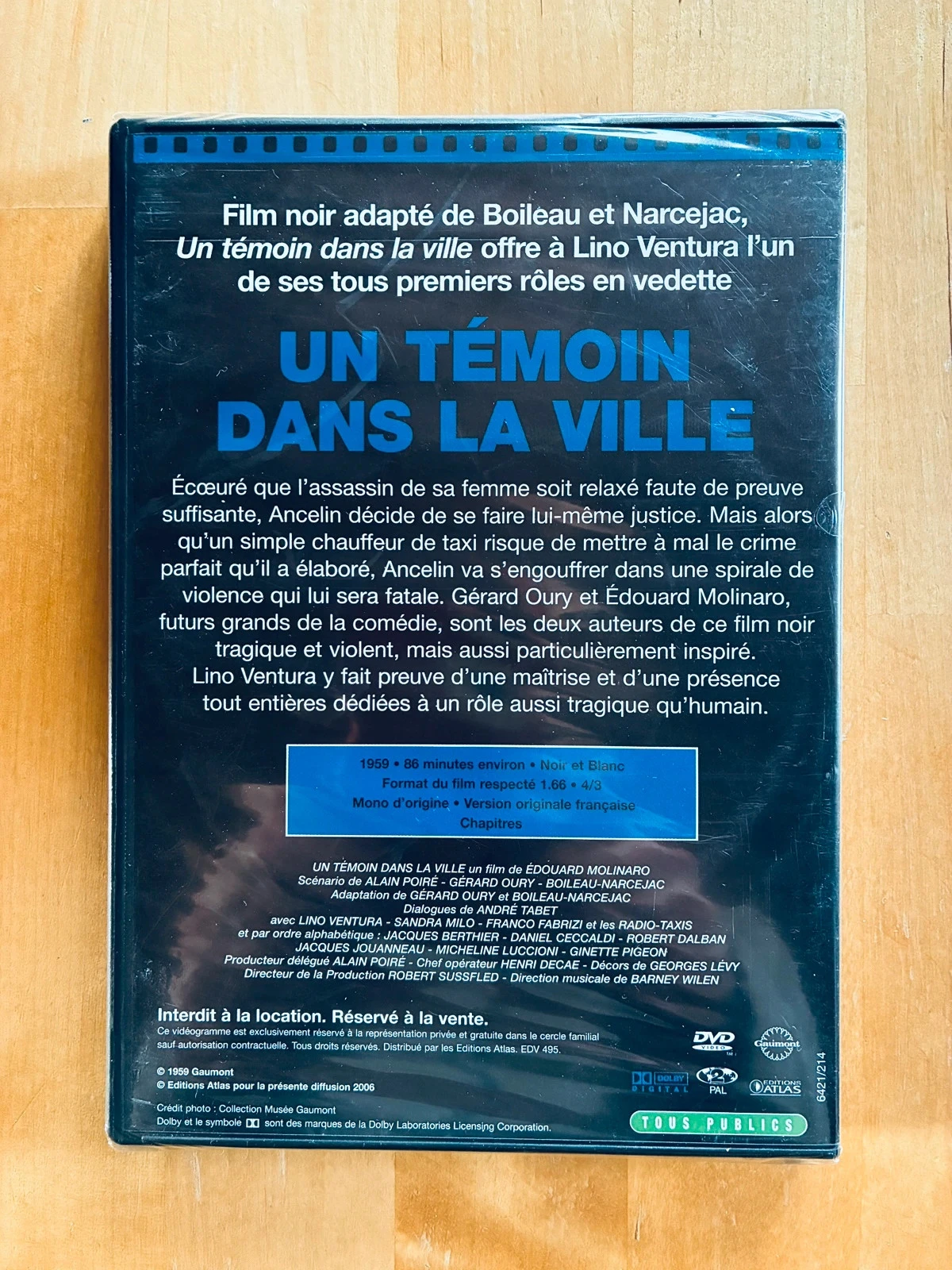 DVD Un testigo en la ciudad Lino Ventura. – photo 2